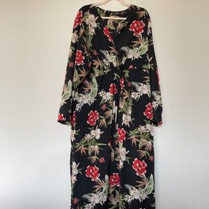 Floor length black floral gown